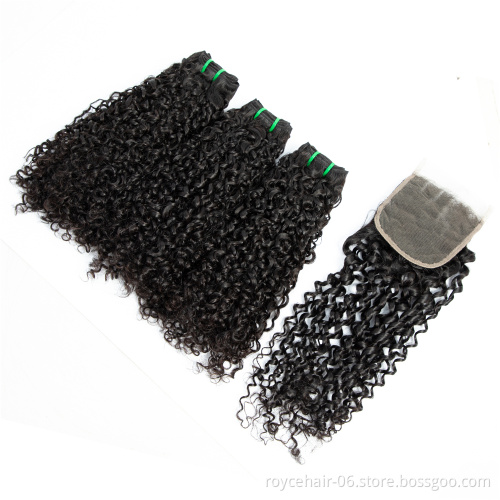 100% Human Hair Extension Unprocessed Double Drawn Brazilian Virgin Human Hair Weft Extension  Curly Pixie Curl